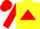Silk - Yellow, red triangle, yellow bars on red sleeves, red cap