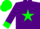 Silk - Purple, green star, green cuffs and cap