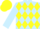 Silk - Light blue, yellow diamonds on light blue sleeves, yellow cap