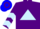 Silk - Purple, light blue triangle, light blue chevrons on sleeves, blue and purple hooped cap