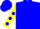 Silk - Blue, yellow spot, yellow sleeves with blue spots, blue cap