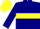 Silk - Navy blue, yellow hoop, yellow armlet on navy blue sleeves, yellow cap