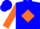 Silk - Blue, orange 'p' on orange diamond frame, orange sleeves, blue cap