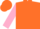 Silk - Orange, pink triangular thirds, orange chevrons on pink sleeves, orange cap