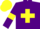 Silk - Purple body, yellow saint andre's cross, purple arms, yellow armlets, yellow cap