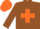 Silk - Brown body, orange saint andre's cross, brown arms, orange cap