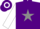 Silk - Purple, grey star, white sleeves, purple and white hooped cap