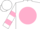 Silk - White, White Rd On Pink Ball, Pink Bars On Sleeves, White Cap