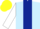 Silk - Light blue, dark blue stripe, white sleeves, yellow cap.