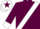 Silk - maroon, white sash and cuffs, white cap, maroon star