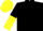 Silk - Black, gold celtic emblem, black and yellow halved sleeves, yellow cap