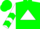 Silk - Green, white triangle, white sleeves, green chevrons