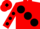 Silk - Red, large black spots, black spots on sleeves, black diamond on cap