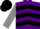 Silk - Purple, black 'spf', black chevrons on grey sleeves, black cap