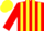 Silk - Red and Yellow stripes, Red sleeves, Yellow cap.