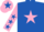 Silk - Royal Blue, Pink star, Pink sleeves, Royal Blue stars, Pink cap, Royal Blue star.