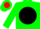 Silk - Green, red 'g' on black ball