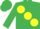 Silk - Emerald green, large yellow spots, emerald green cap