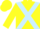 Silk - Yellow, light blue cross sashes, yellow sleeves with light blue hoops, yellow cap, light blue hoops