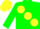 Silk - Green body, yellow large spots, green arms, yellow cap