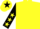 Silk - Yellow, black sleeves, yellow stars, yellow cap, black star