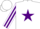 Silk - White, purple star, striped sleeves, white cap