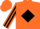 Silk - Orange, black 'rm' in diamond frame, black diamond stripe on sleeves, orange cap