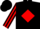 Silk - Black, red horseshoe emblem in red diamond, red diamond stripe on sleeves