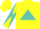 Silk - Yellow, turquoise triangle, yellow and turquoise diabolo on sleeves, yellow cap
