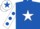 Silk - Royal blue, white star, white sleeves, royal blue spots, white cap, royal blue star