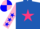 Silk - Royal blue, hot pink star, pink sleeves, blue stars, pink and blue quartered cap