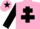 Silk - Pink, black cross of lorraine, black sleeves, black star on cap