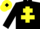 Silk - Black, yellow cross of lorraine, yellow cap, black diamond