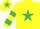 Silk - Yellow, emerald green star, hooped sleeves and star on cap
