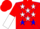 Silk - Red, white stars on white framed blue cross sashes, red and white halved sleeves, red cap