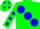 Silk - Ligth green body, blue large spots, ligth green arms, blue spots, ligth green cap, blue spots