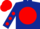 Silk - Dark blue, red disc, dark blue, red spots sleeves,  cap