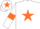 Silk - White, Orange star, armlets and star on cap.