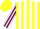 Silk - Yellow and white stripes, white and maroon striped sleeves, yellow cap