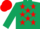 Silk - Dark Green, Red stars, Dark Green sleeves, Red cap.