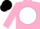 Silk - Pink, black 'j and s marks' on white ball, black cap