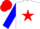 Silk - White body, red star, blue arms, red cap
