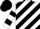 Silk - White and black diagonal stripes, white sleeves, black hoop, black cap