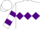 Silk - White, purple diamond belt,  purple hoops on sleeves, white cap