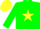 Silk - Green body, yellow star, green arms, yellow cap, green striped