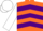 Silk - Orange, purple palm tree, purple chevrons on white sleeves, white cap