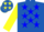 Silk - Royal blue, yellow stars, blue stars on yellow sleeves