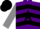 Silk - Purple, black star, black chevrons on grey sleeves, black cap