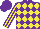 Silk - Purple and yellow diamonds, yellow and purple striped sleeves