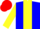 Silk - Blue body, yellow stripe, yellow arms, red cap, red blue